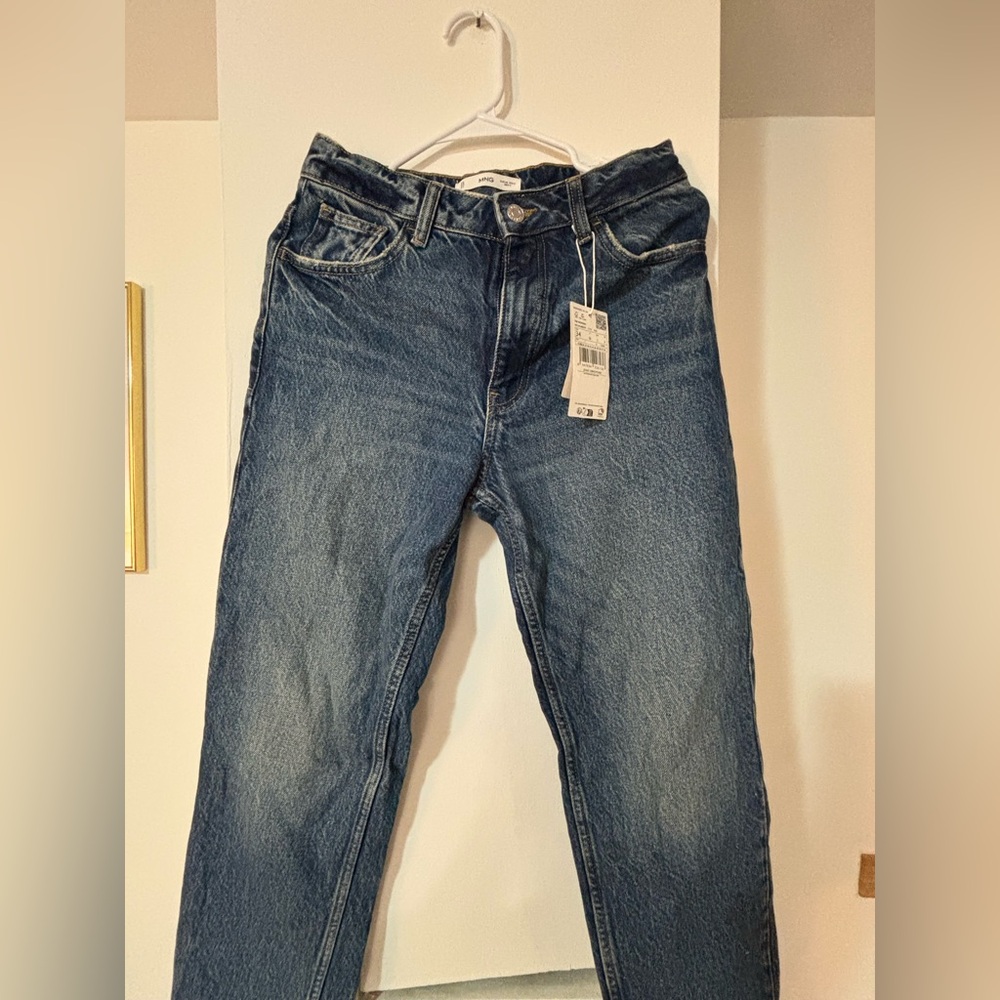 Mango Moms Relaxed Fit Blue Jeans